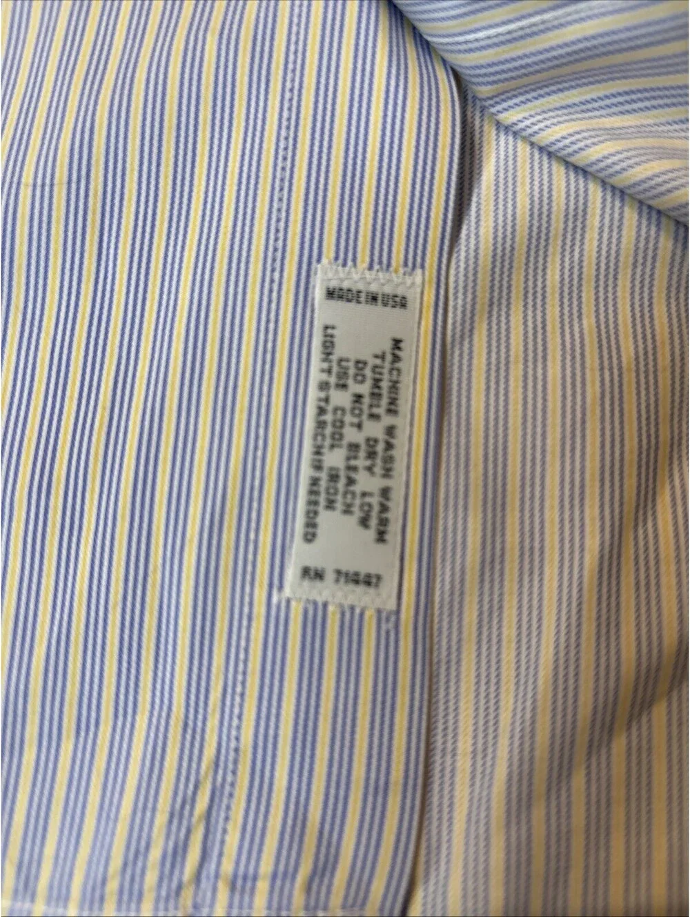 Men's Burberry London Blue/Ylw Striped Long Sleeve Button Dress Shirt 15 1/2 35